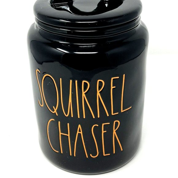 Rae Dunn Other - RAE DUNN Large Squirrel Chaser Canister - Black With Orange Text- New In Box
